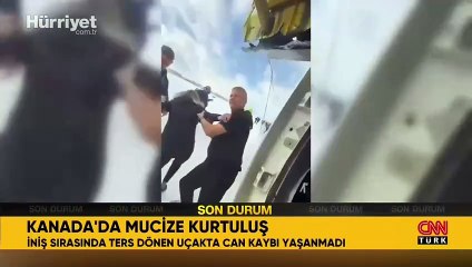 Kanada'da yolcu uçağı kaza yaptı! Olay yerinden ilk görüntüler