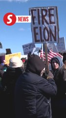Thousands protest Trump and Musk in Washington