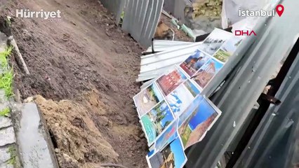 Fatih’te toprak kayması sonucu yol çöktü! O anlar kamerada