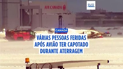 Avião capotou durante aterragem no aeroporto de Toronto