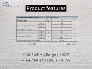 SSF3341L-VB is a SOT23 package P-Channel field effect MOS tube