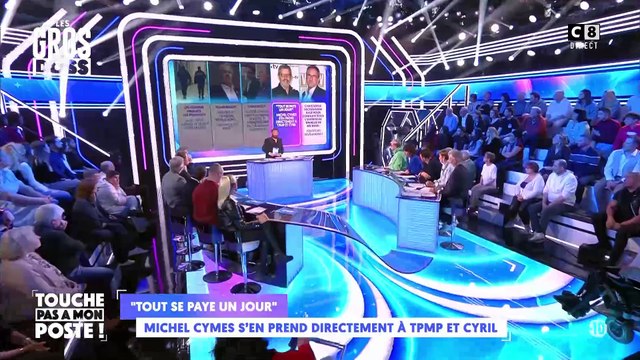 Cyril Hanouna répond aux attaques de Michel Cymes en rediffusant ses propos sur le COVID, sur les non-vaccinés et lui lance : Qu'il aille se louer des couilles !