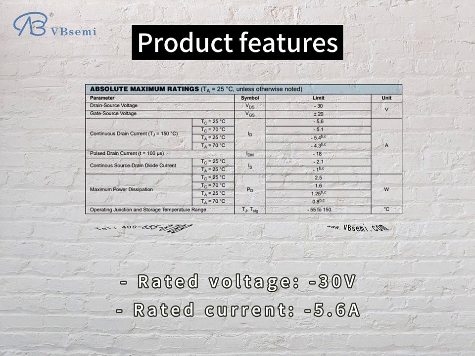 CPH3318-VB is a SOT23 package P-Channel field effect MOS tube