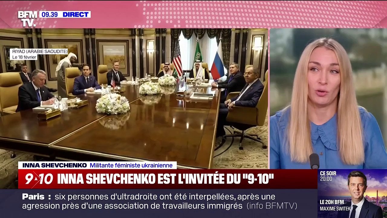 "Si vous n'êtes pas autour de la table, c'est que vous êtes au menu": l'Ukrainienne Inna Shevchenko s'inquiète de l'absence de l'Ukraine dans les négociations avec la Russie
