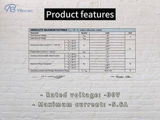 AM3407RA-VB is a SOT23 package P-Channel field effect MOS tube