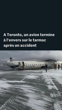 A Toronto, un avion termine à l'envers sur le tarmac après un accident