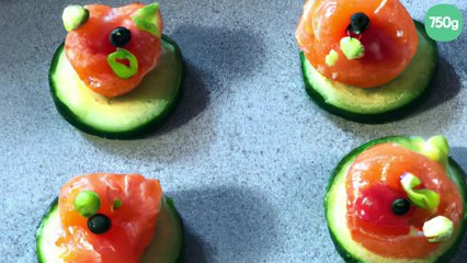 Amuse bouche saumon concombre
