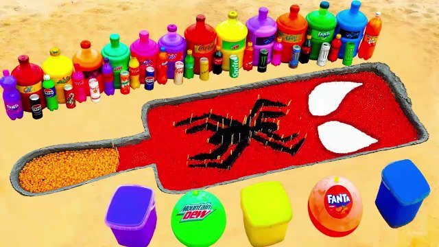 How to Make Ice Cream Spiderman with Orbeez, Balloons of Monster, Fanta,7up, Coca Cola and Mentos