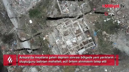 Ankara'da deprem sonrası korkutan yarıklar! Bölgede tedirginlik
