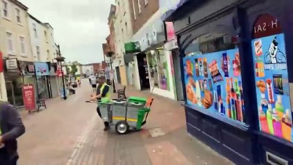 Footage at the start of Celebration Mile roadworks