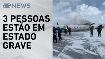 Avião capota durante pouso em Toronto e deixa pelo menos 18 feridos