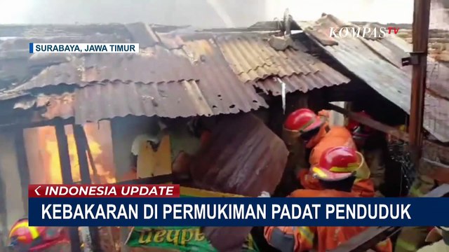 Rumah Indekos Terbakar di Surabaya, 19 Unit Mobil Damkar Diterjunkan ke Lokasi
