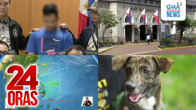 24 Oras: (Part 2) Namaril at pumatay umano sa anak ng isang NBI agent, arestado; 3 weather systems na umiiral sa bansa, magdudulot ng mga pag-ulan; petisyong ipadisqualify ang mga Tulfo, hawak ng COMELEC 1st div.; dedesisyunan bago ang eleksyon, atbp.