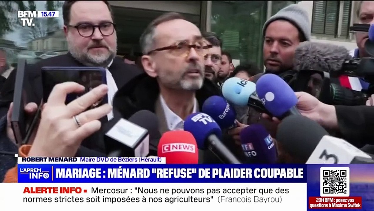 Mariage annulé à Béziers: Robert Ménard renvoyé devant le tribunal correctionnel après son refus de plaider coupable