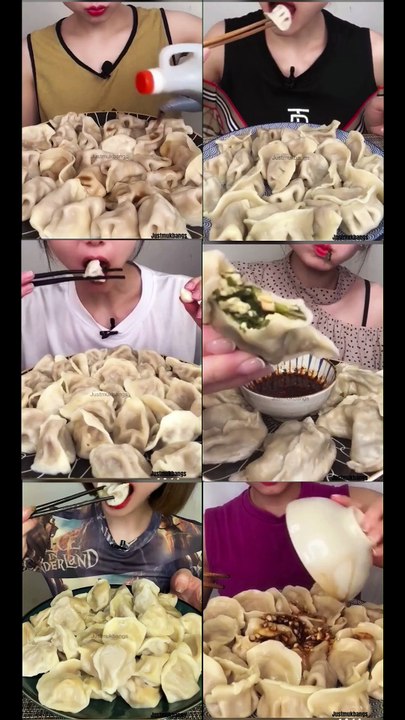 #27 Chinese food Mukbang ASMR | Dumplings eating compilation #asmr #mukbang #spicyfood #compilation