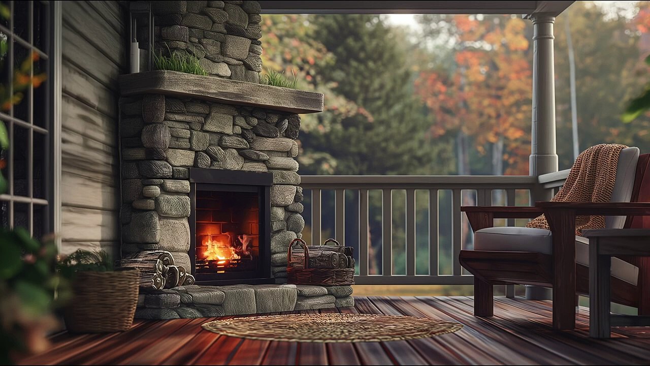 Campfire in a forest ❄️ Natural atmosphere and crackling sounds _ 4K