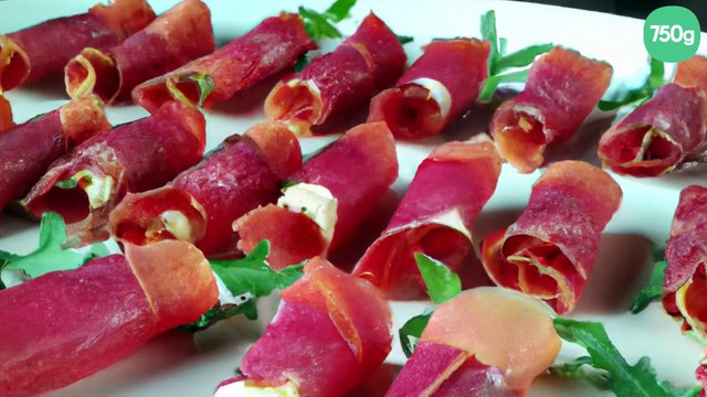 Petits rouleaux de bresaola pour un apéritif léger