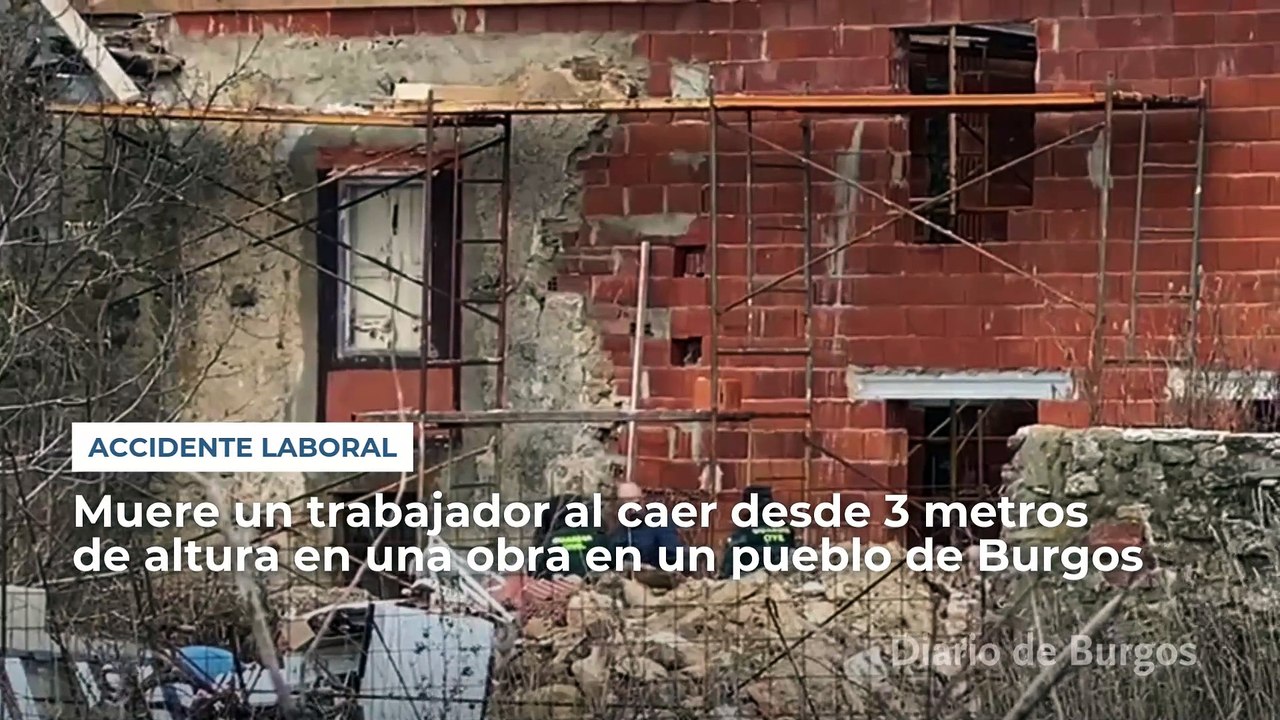 Muere un trabajador al caer desde 3 metros de altura en una obra en un pueblo de Burgos