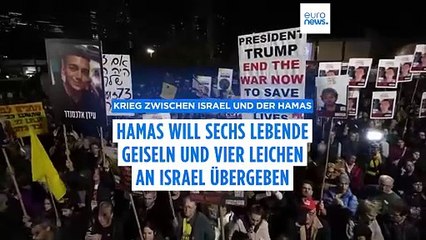 Hamas will sechs lebende Geiseln und vier Leichen an Israel übergeben