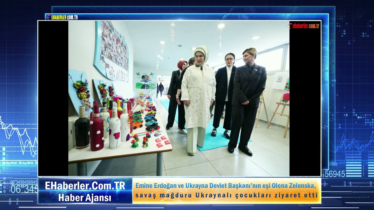 Emine Erdoğan ve Ukrayna Devlet Başkanı’nın eşi Olena Zelenska, savaş mağduru Ukraynalı çocukları ziyaret etti