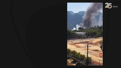 Incêndio atinge cidade cenográfica da Globo na Zona Oeste do Rio