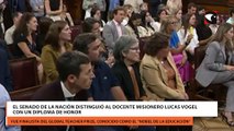 El Senado de la Nación distinguió al docente misionero Lucas Vogel con un diploma de honor