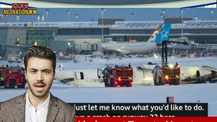 Un avión se estrelló al aterrizar en el Aeropuerto Internacional Pearson de Toronto Canadá el lunes, quedando completamente invertido. A bordo viajaban 80 personas,