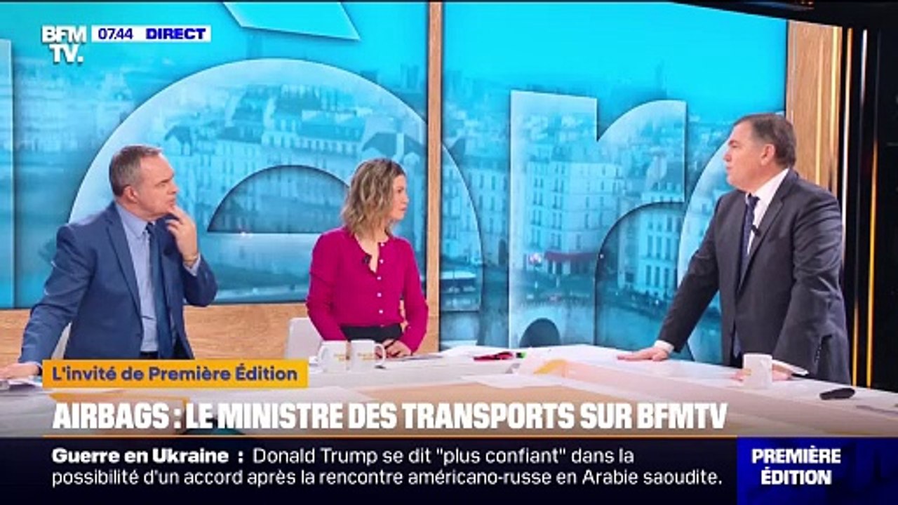 Airbags défectueux: "Il y a une responsabilité probablement des constructeurs sur la fabrication", indique le ministre des Transports, Philippe Tabarot