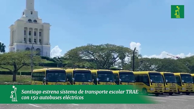 Santiago estrena sistema de transporte escolar TRAE con 150 autobuses eléctricos