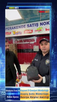 Kayseri Asayiş Polisleri buldukları para dolu çantayı sahibine teslim etti