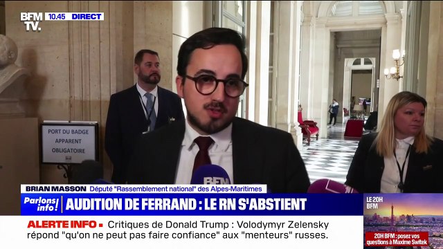 Présidence du Conseil constitutionnel: L'ensemble du groupe RN s'est abstenu sur la candidature de Richard Ferrand, indique le député Bryan Masson