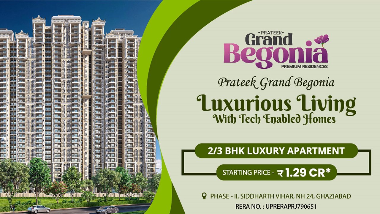 2 BHK  Luxury Flat in  Ghaziabad - Prateek Grand Begonia