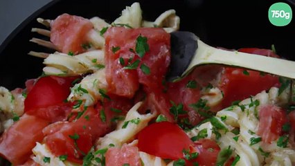 Pâtes au saumon tomatées