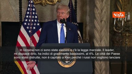 Trump: "Zelensky ha gradimento del 4%, in Ucraina c'? legge marziale"