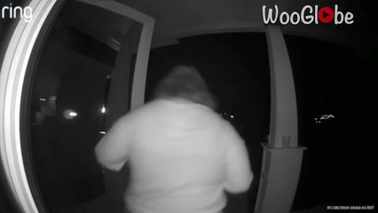 Woman takes a hilarious tumble while leaving neighbor’s house