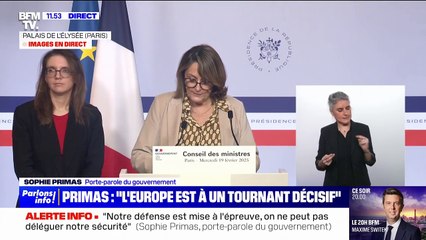 "L'Europe est à un tournant décisif", assure la porte-parole du gouvernement Sophie Primas