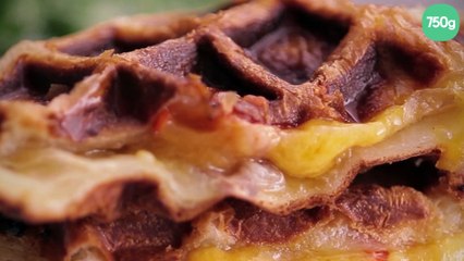Gaufre feuilletée au jambon