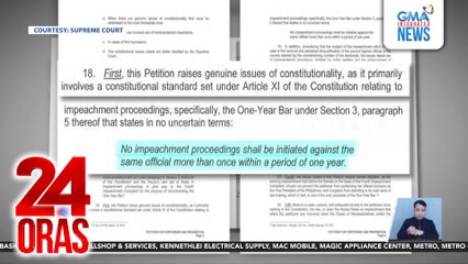 Hiling ni VP Duterte sa SC - Pigilan ang impeachment trial | 24 Oras