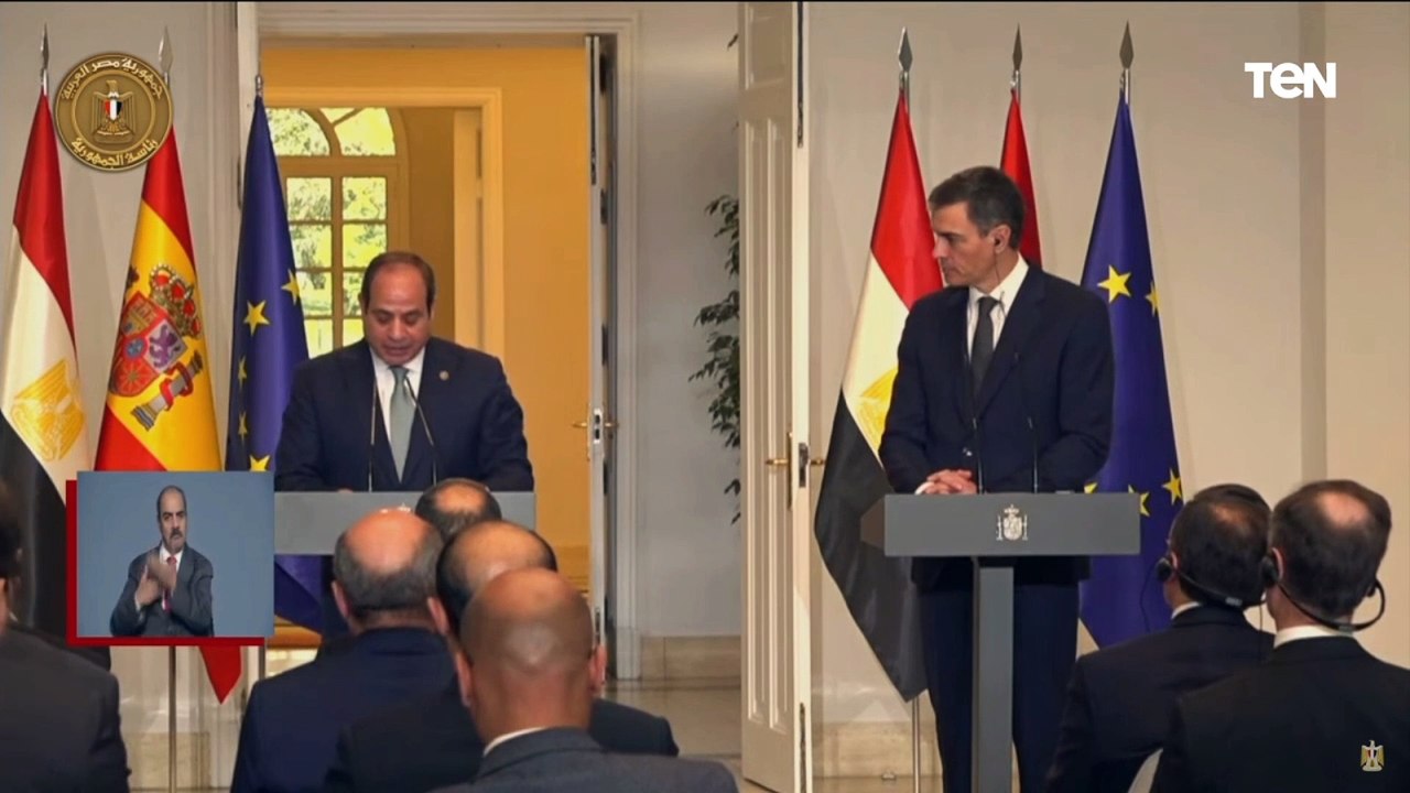 كلمة الرئيس السيسي خلال المؤتمر الصحفي المشترك مع رئيس وزراء إسبانيا