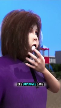 Elle mange des guimauves