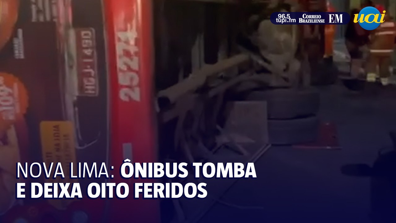 Nova Lima: Ônibus tomba e deixa 8 feridos