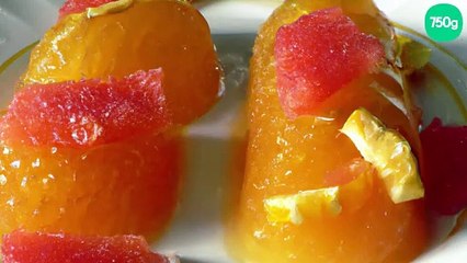 Dessert d'agrumes en gelée
