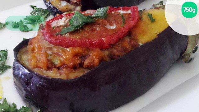 Aubergine farcie au chorizo