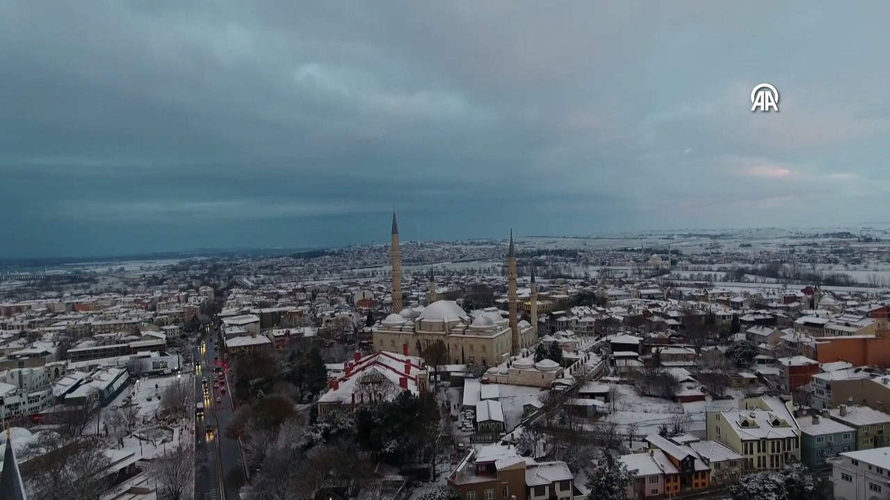 Edirne'den muhteşem manzaralar: Selimiye Camisi havadan görüntülendi