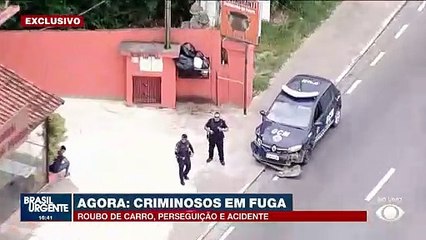 Roubo de carro: perseguição, batida em viatura da GCM e acidente