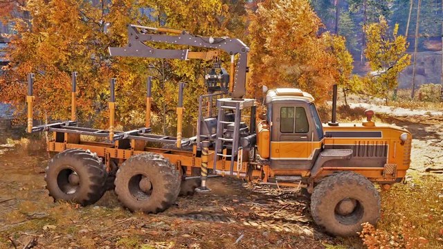 Roadcraft: In der Wiederaufbau-Simulation sägen wir mit schwerem Gerät einen Baum