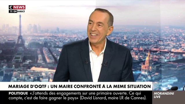 EXCLU - Le maire d’Hautmont (Nord) qui a refusé de célébrer le mariage d’un homme sous OQTF, comme Robert Ménard, témoigne dans Morandini Live sur CNews: Si c'était à refaire demain, je le referais!