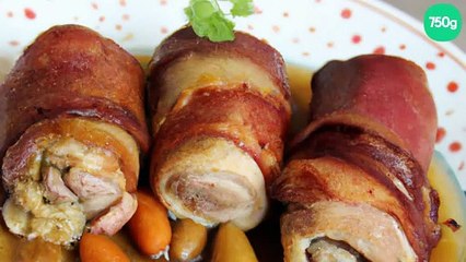 Cailles farcies à la broche
