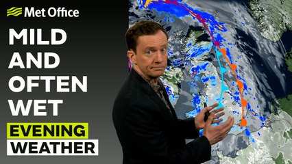 Met Office Evening Weather Forecast 19/02/2025 - Overcast and wet for many
