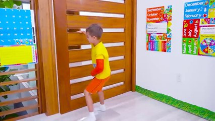 Chris rides on school bus and helps his friends get to school